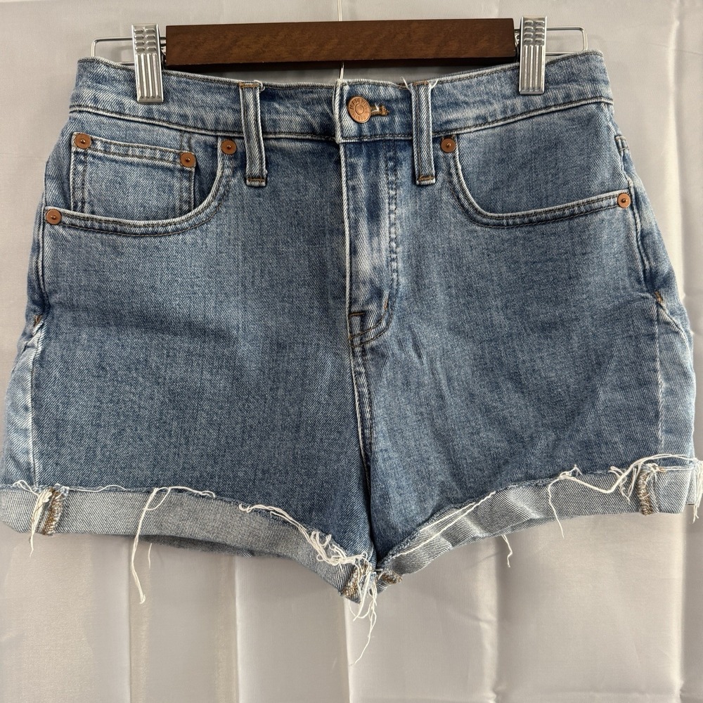 Madewell Shorts Women High Rise Denim Blue Jeans Pieced Edition J0530 26 Fits 27